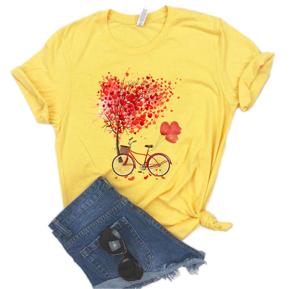 T-shirt noir à motif vélo