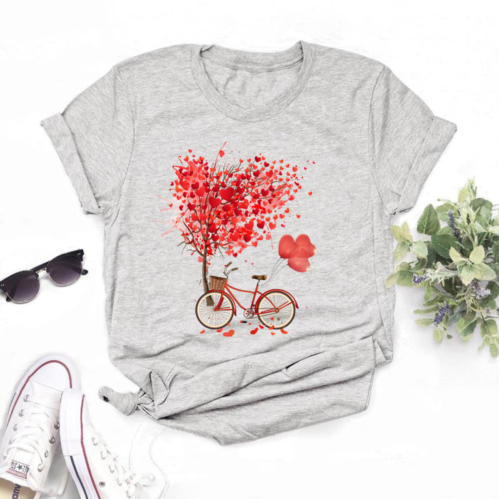 T-shirt noir à motif vélo