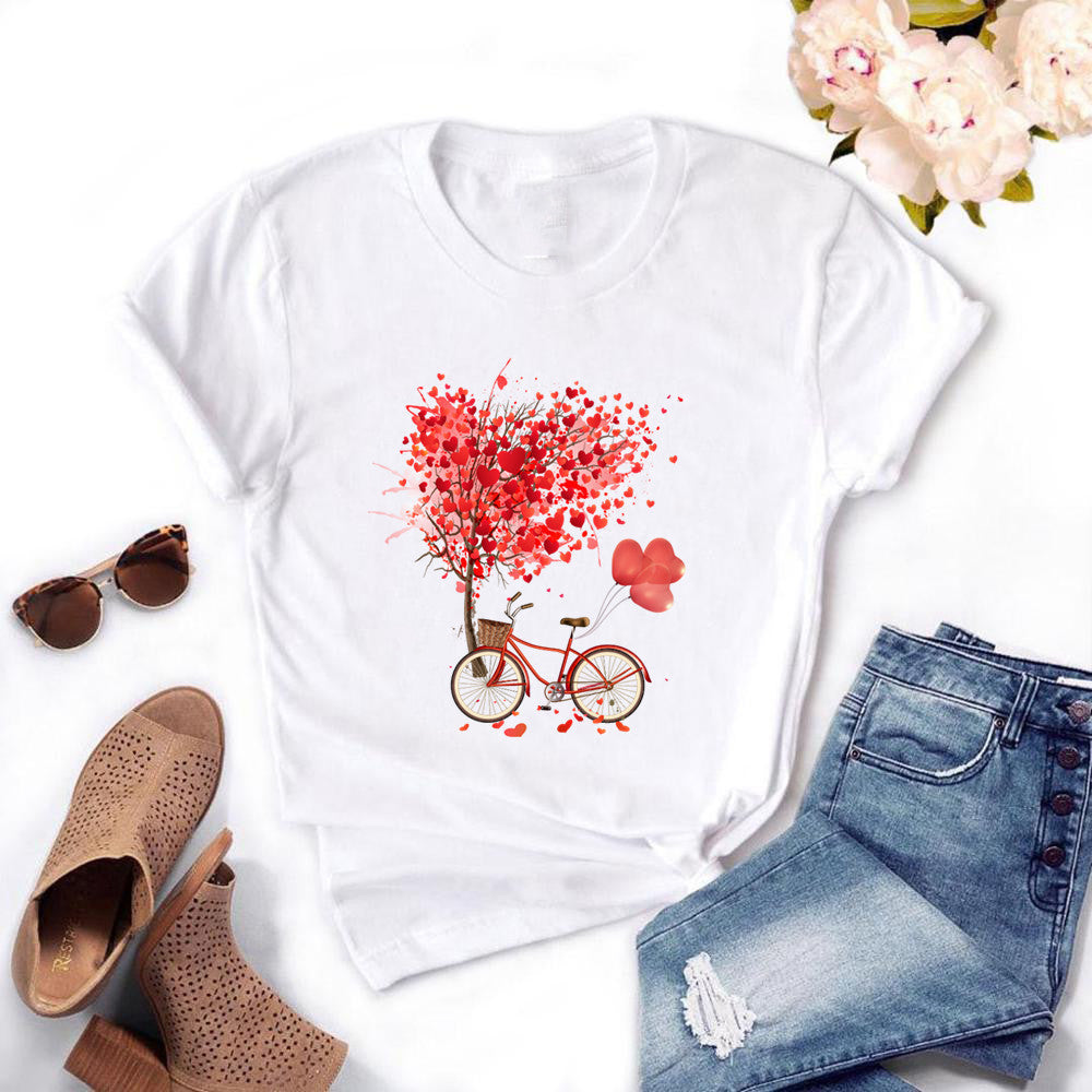 T-shirt noir à motif vélo