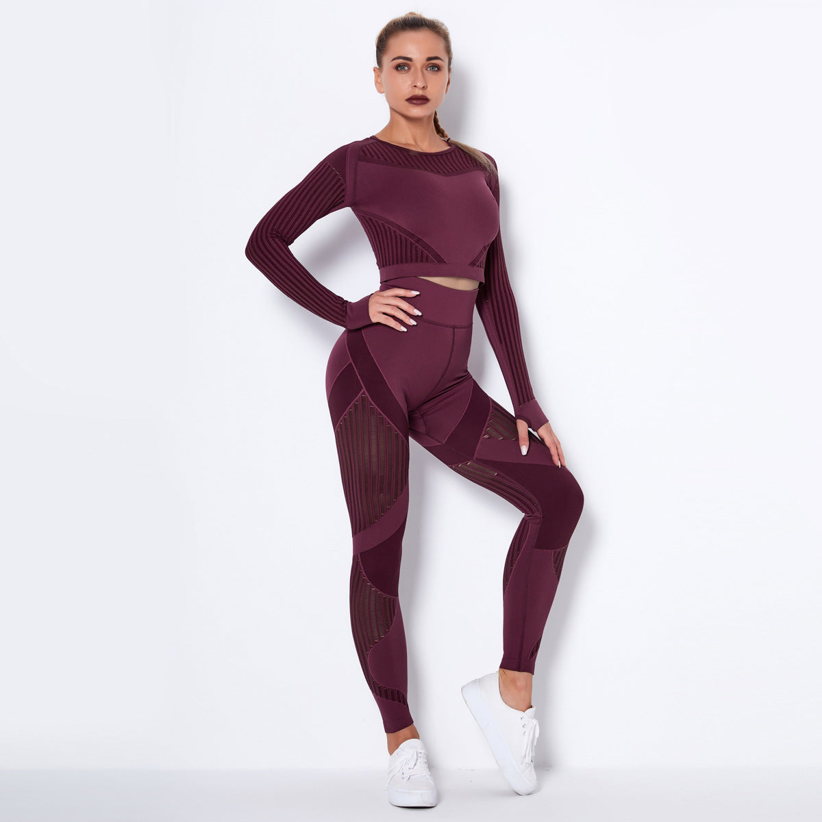 Combinaison de yoga absorbante à manches longues