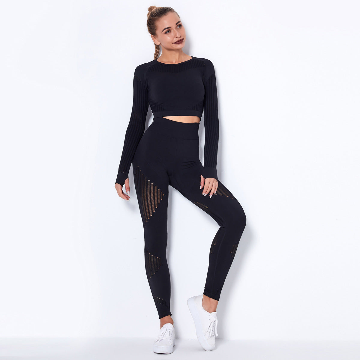 Combinaison de yoga absorbante à manches longues