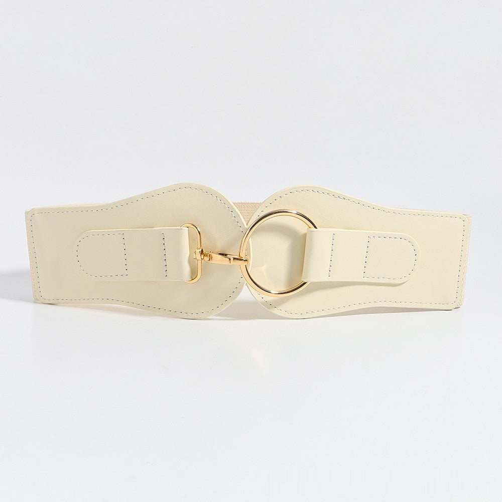 Ceinture large en cuir PU, simple et tendance