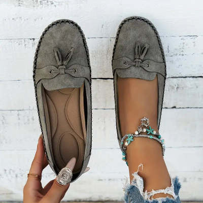 Mocassins à bout rond, tendance, antidérapantes, souples et confortables