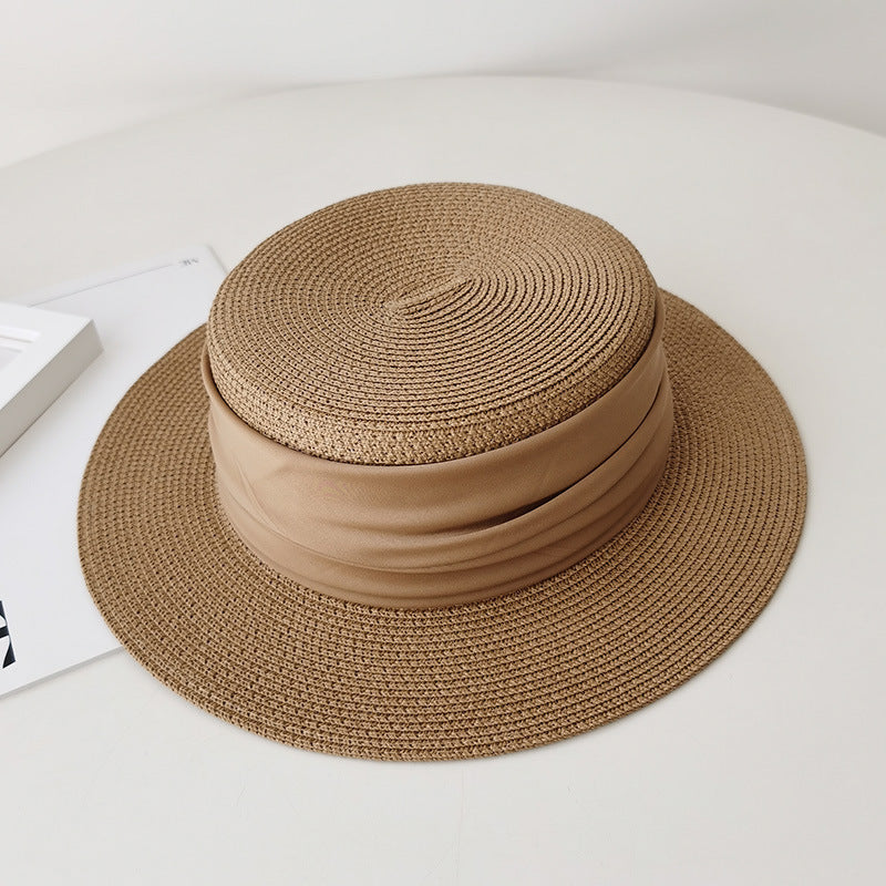 Chapeau de paille plat, Tressé Style Français