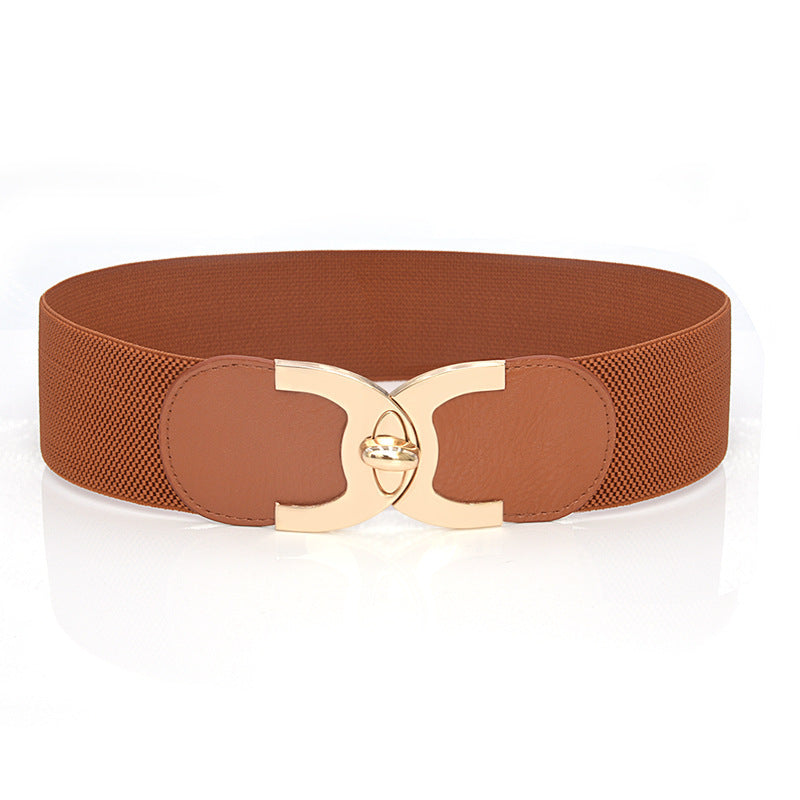 Ceinture large élastique avec décoration de fermeture