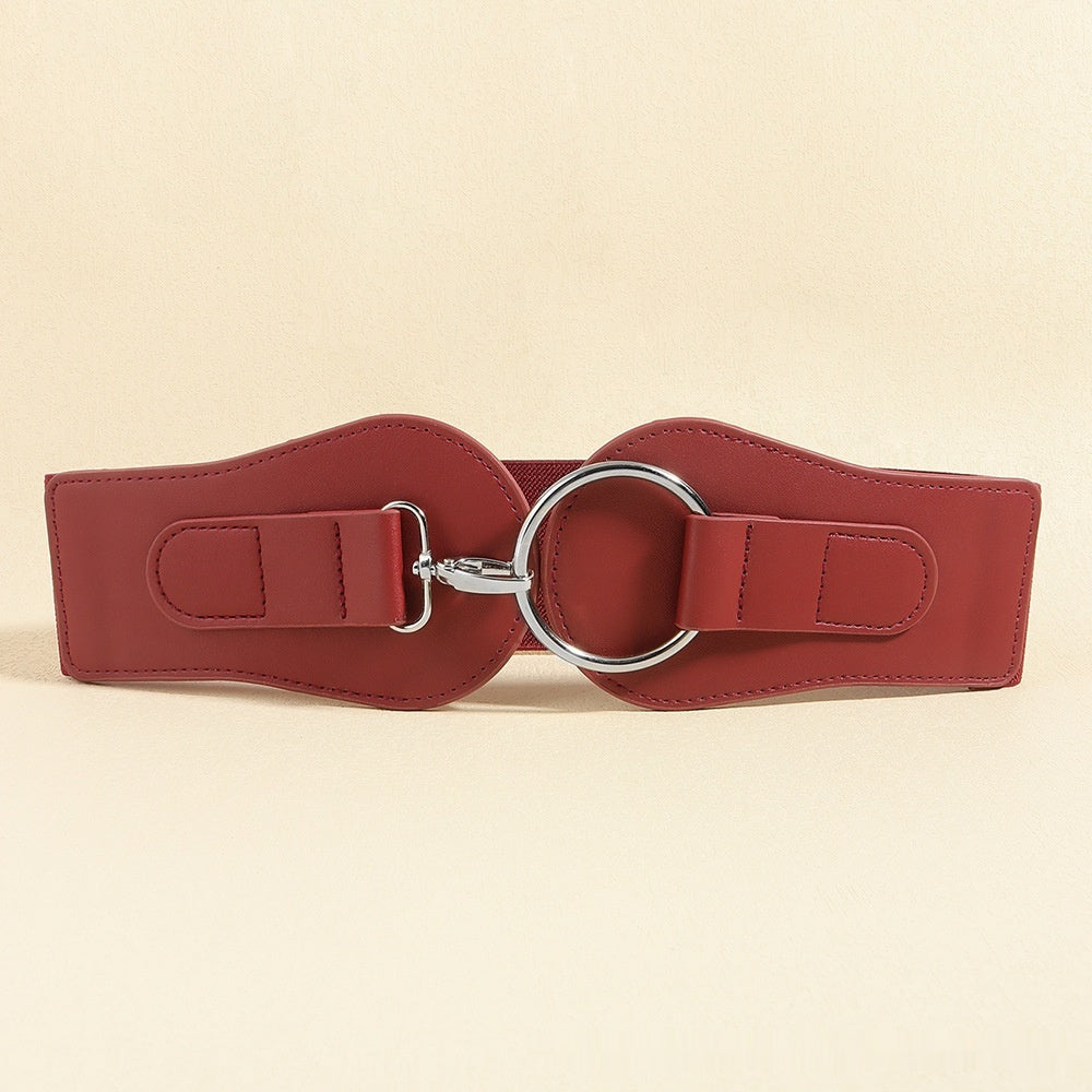 Ceinture large en cuir PU, simple et tendance