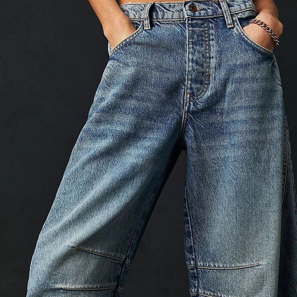 Jean taille mi- haute extensible tendance