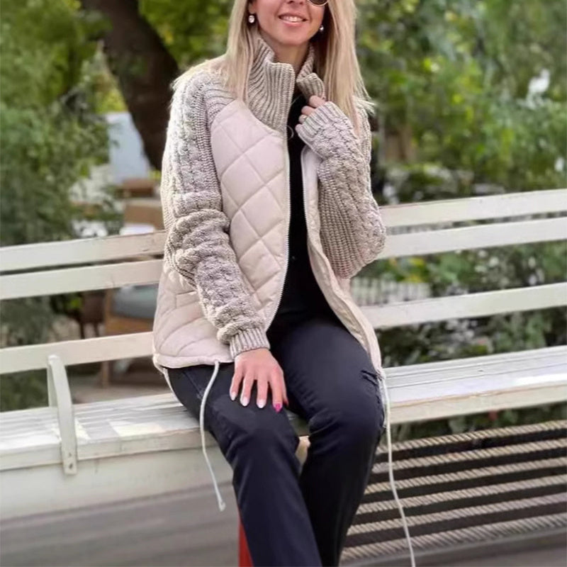 Veste Matelassée – Col Montant, Zippée & Poches Latérales