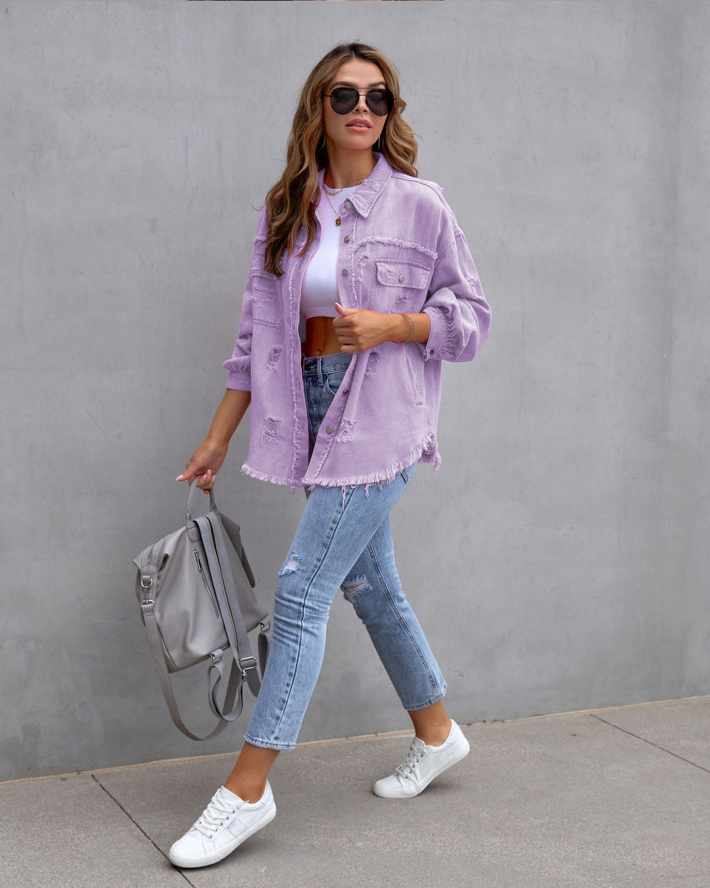 Veste chemise déchirée tendance