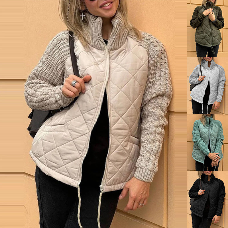 Veste Matelassée – Col Montant, Zippée & Poches Latérales
