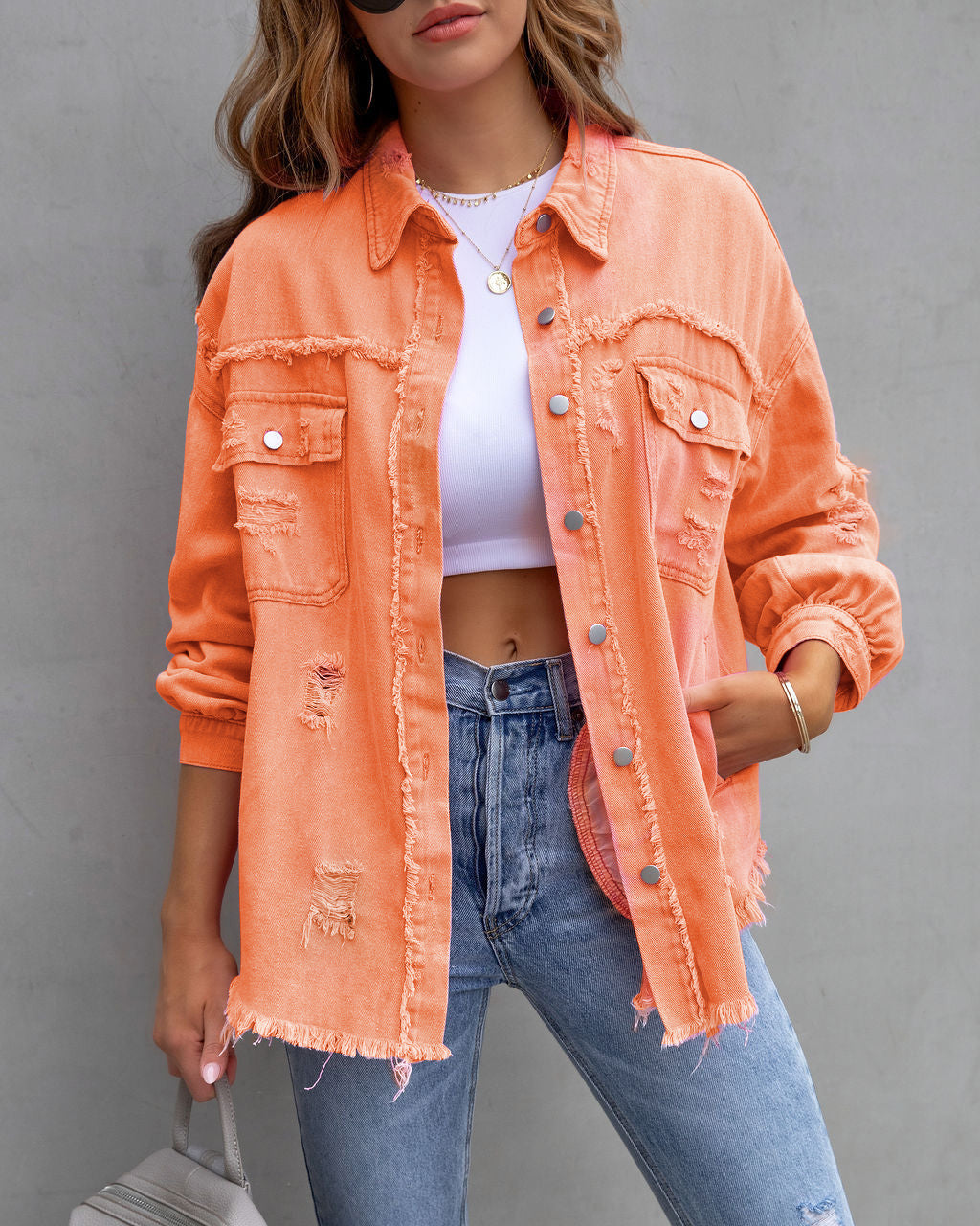 Veste chemise déchirée tendance