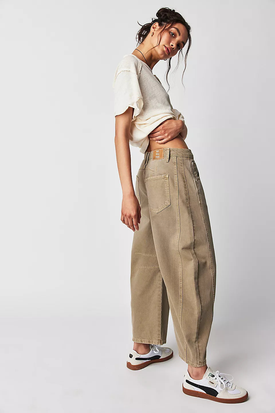 Jean taille mi- haute extensible tendance