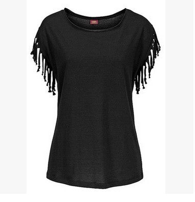 T-shirt à Franges Coton Style Américain