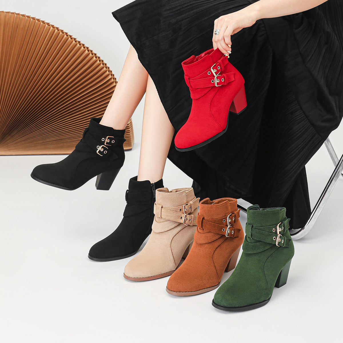 Bottines, tendance, confortables en daim