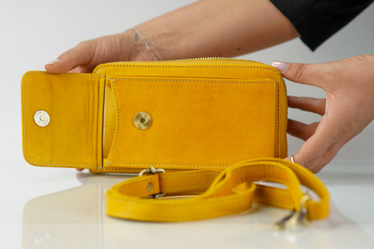 Sac Bandoulière en Cuir de Chèvre 100% Naturel