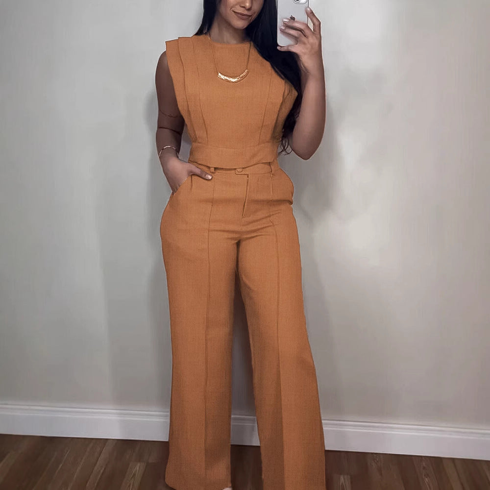 Ensemble sans manches, style décontracté