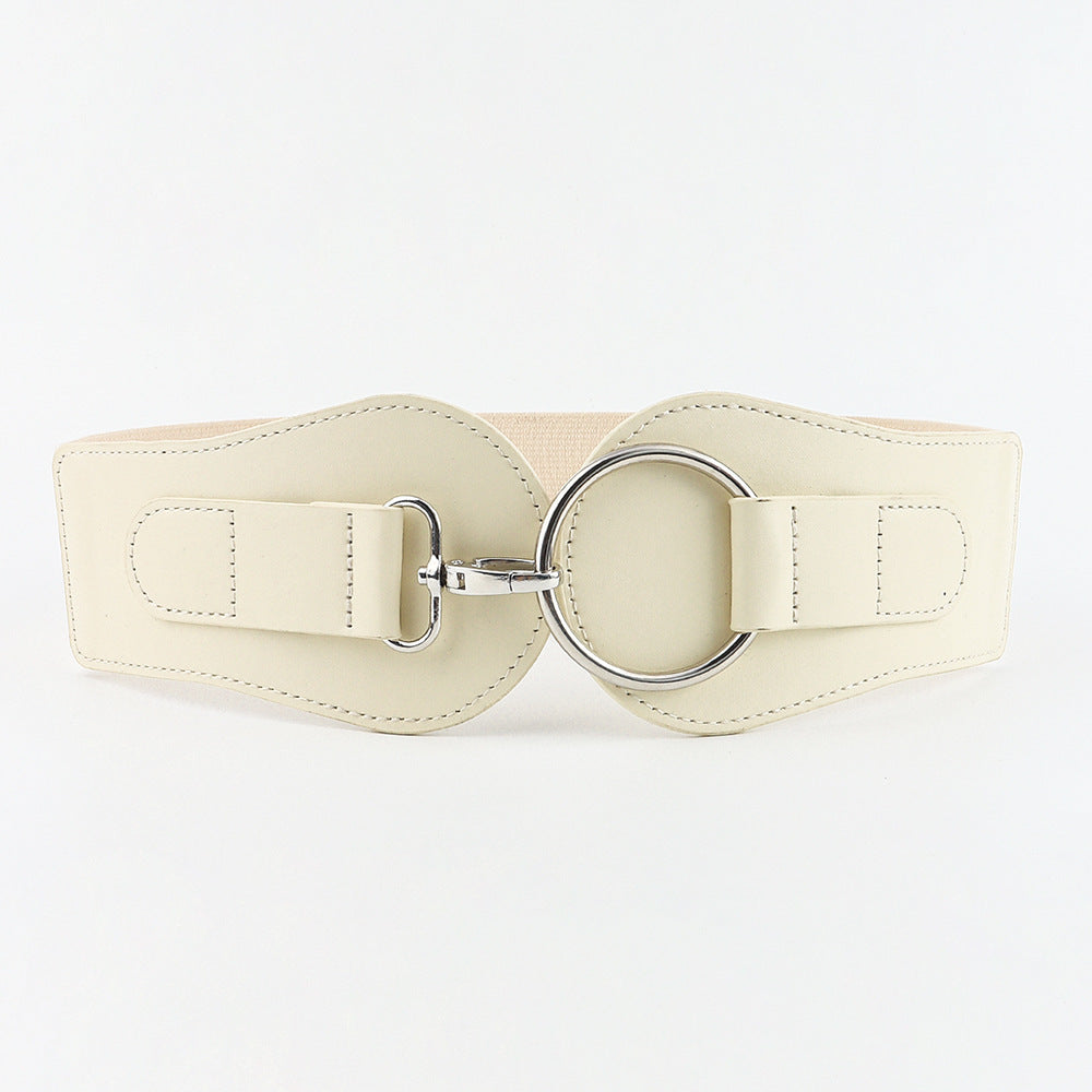 Ceinture large en cuir PU, simple et tendance