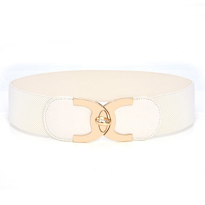 Ceinture large élastique avec décoration de fermeture