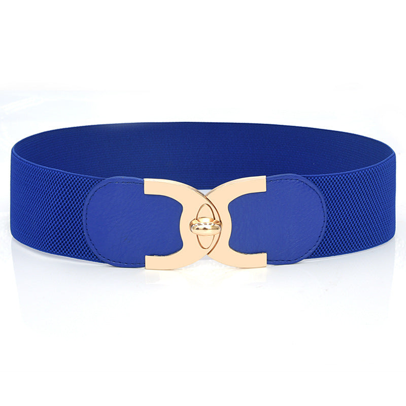 Ceinture large élastique avec décoration de fermeture