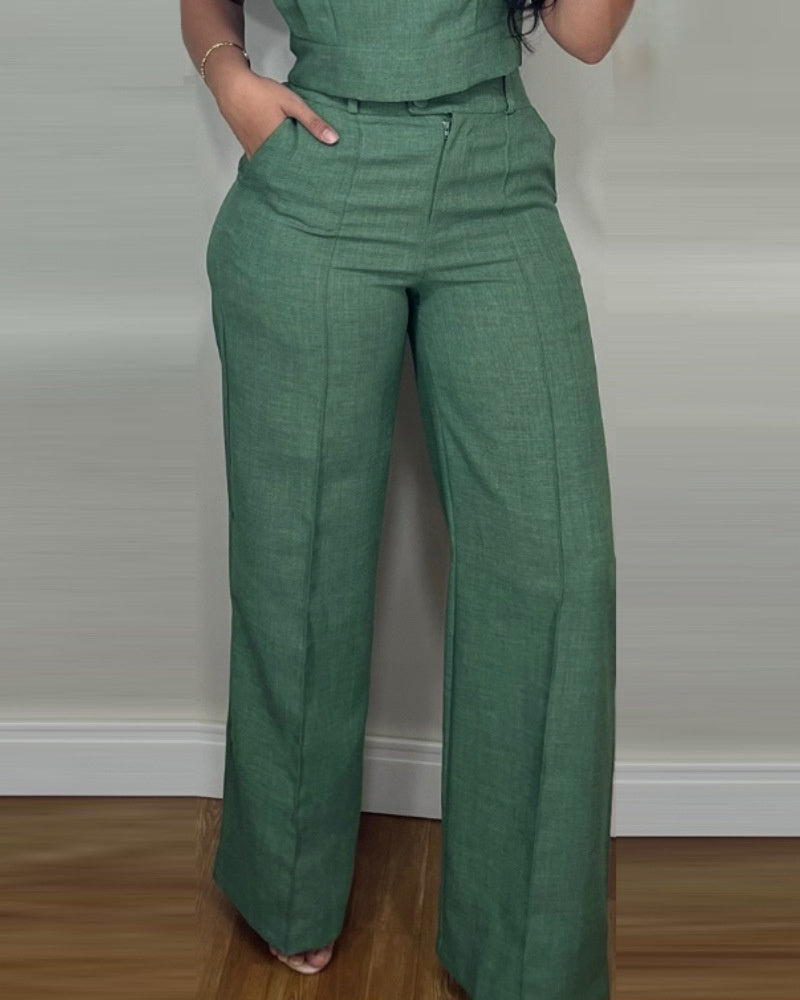 Ensemble sans manches, style décontracté