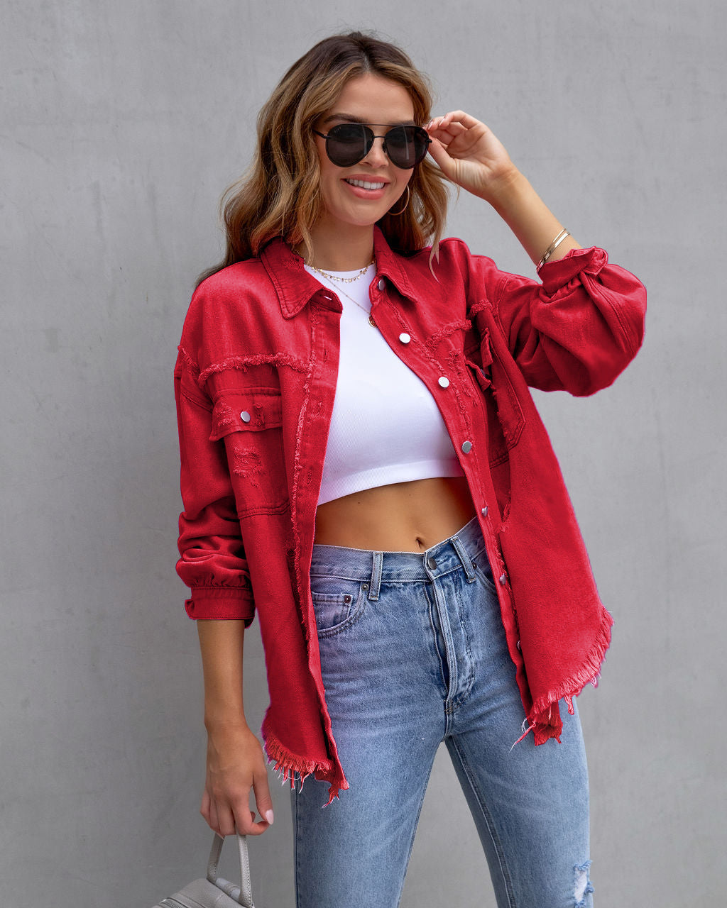 Veste chemise déchirée tendance
