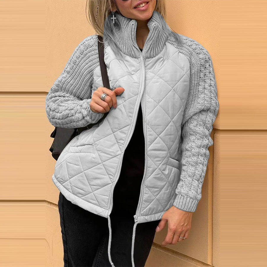 Veste Matelassée – Col Montant, Zippée & Poches Latérales