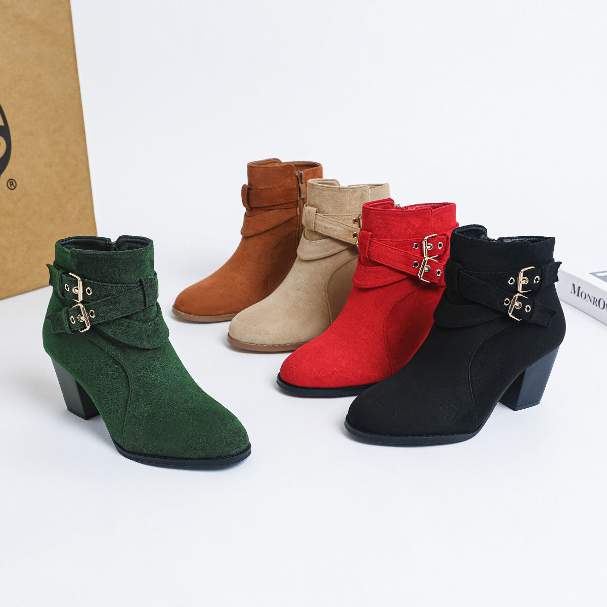 Bottines, tendance, confortables en daim