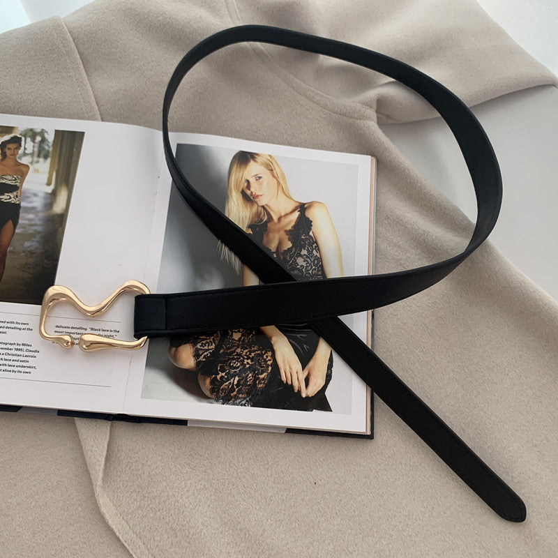 Ceinture fine avec décoration de nœud