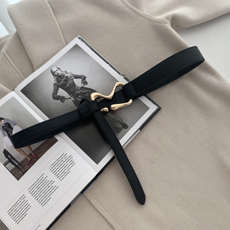 Ceinture fine avec décoration de nœud