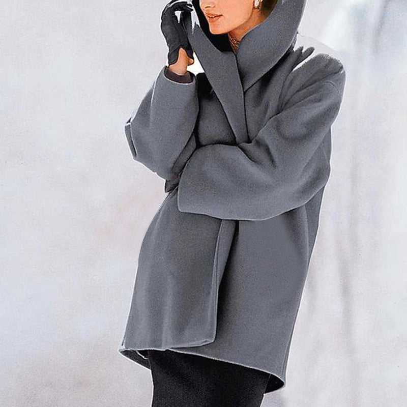 Manteau en laine, style décontracté et uni, idéal pour l'automne et l'hiver