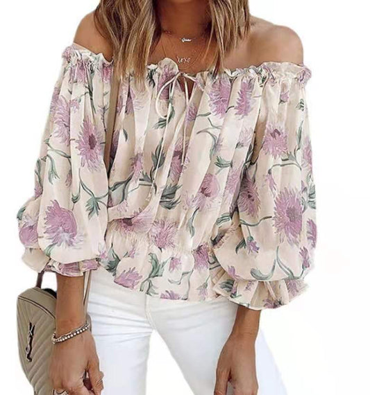 Chemise ample en mousseline de soie, style décontracté, en dentelle