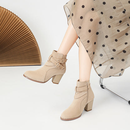Bottines, tendance, confortables en daim