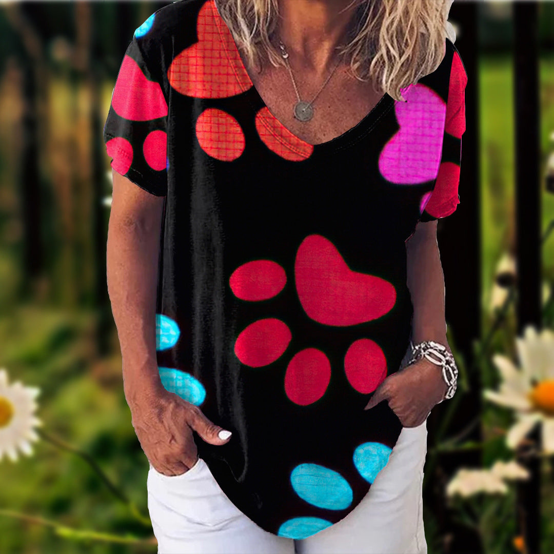 T-shirt à manches courtes imprimé en 3D, décontracté,