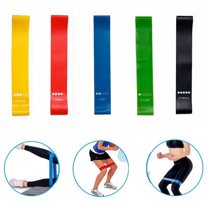 Élastiques de Fitness Multi-Résistances – 0.35mm à 1.1mm – Yoga & Pilates (5 niveaux)
