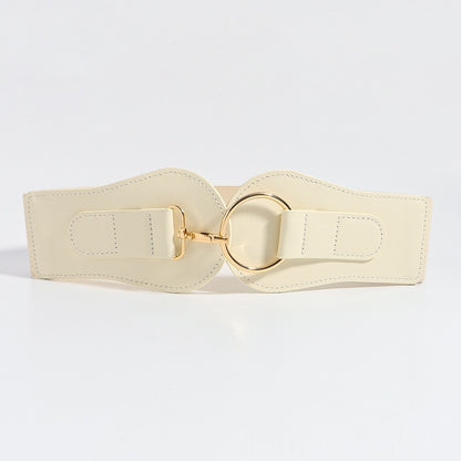 Ceinture large en cuir PU, simple et tendance