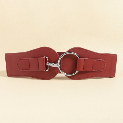 Ceinture large en cuir PU, simple et tendance