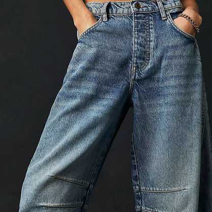 Jean taille mi- haute extensible tendance