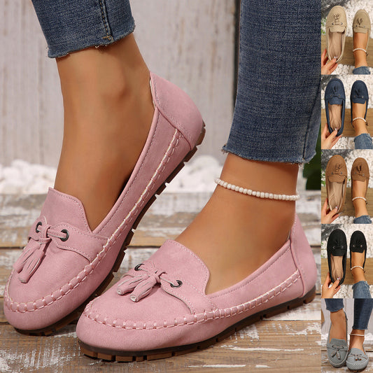 Mocassins à bout rond, tendance, antidérapantes, souples et confortables