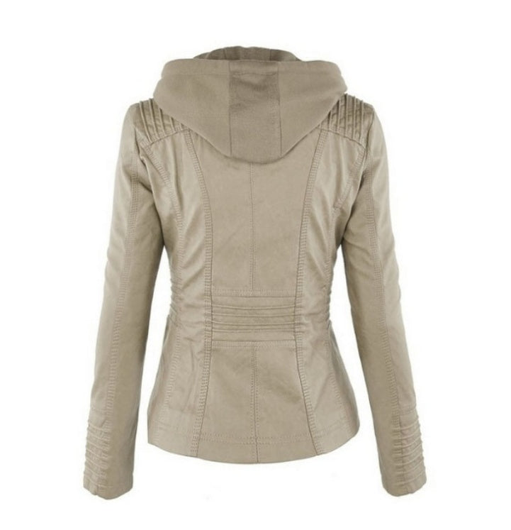 Veste Similicuir – Capuche Amovible, Zippée & Élégance Urbaine