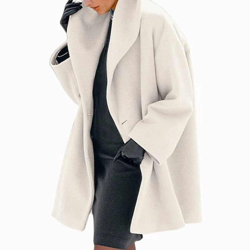 Manteau en laine, style décontracté et uni, idéal pour l'automne et l'hiver