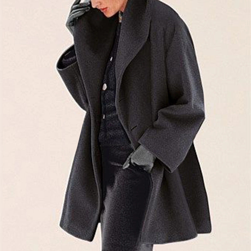 Manteau en laine, style décontracté et uni, idéal pour l'automne et l'hiver