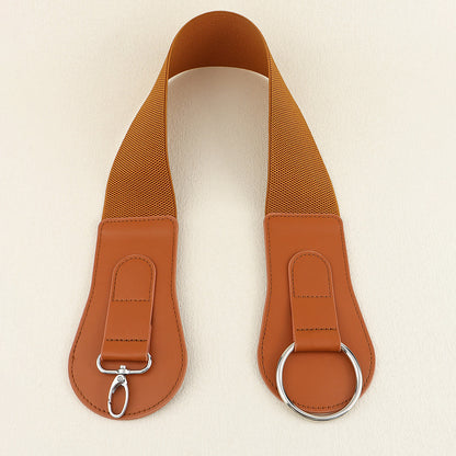 Ceinture large en cuir PU, simple et tendance