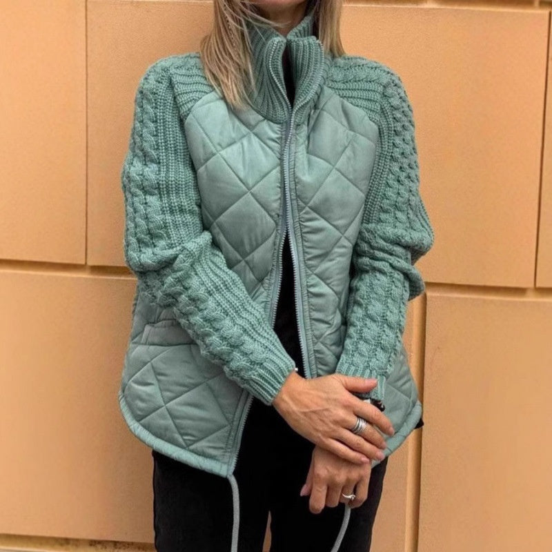 Veste Matelassée – Col Montant, Zippée & Poches Latérales
