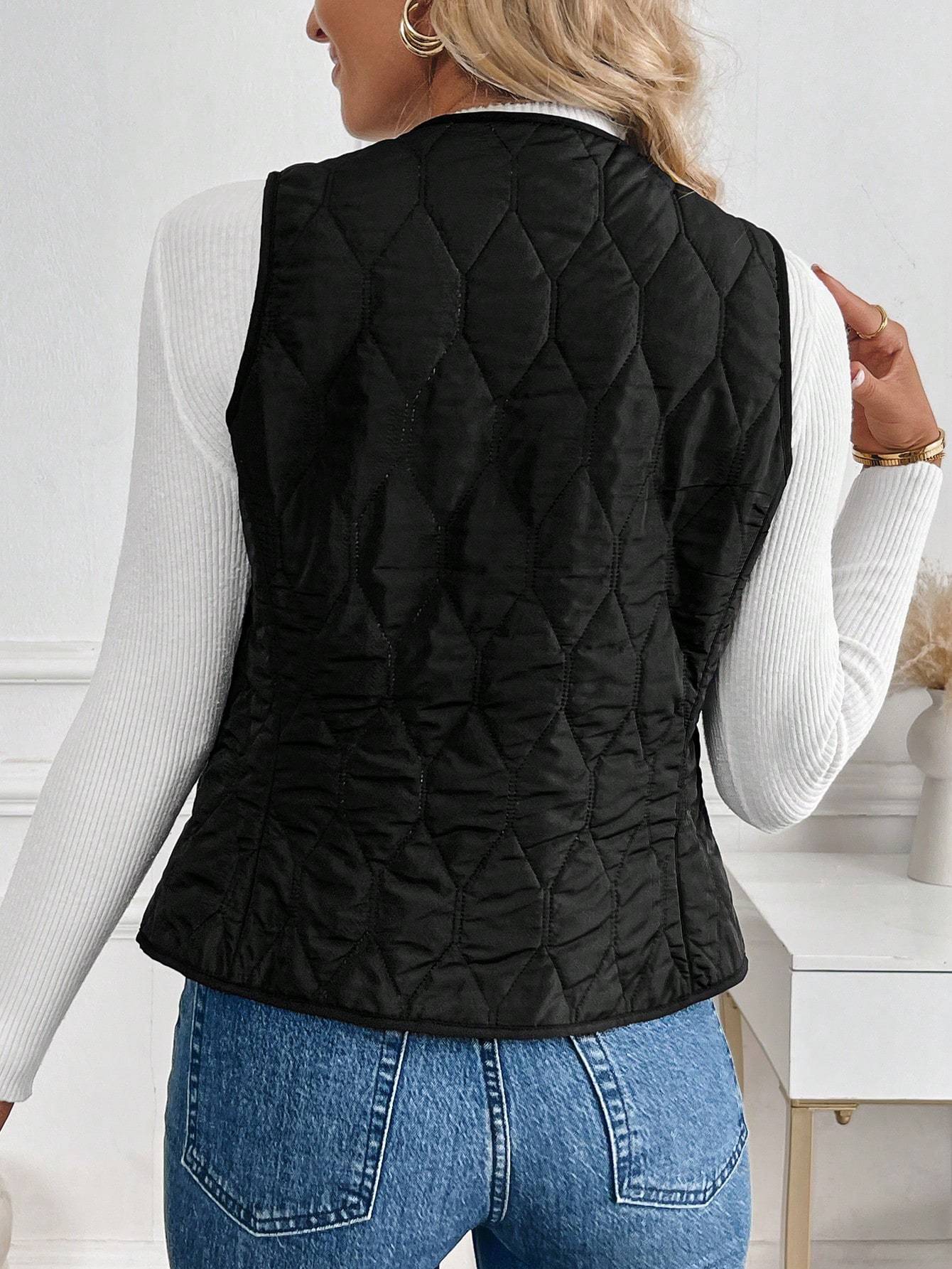 Doudoune Sans Manches Hiver avec Doublure en Peluche