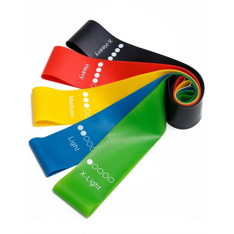 Élastiques de Fitness Multi-Résistances – 0.35mm à 1.1mm – Yoga & Pilates (5 niveaux)
