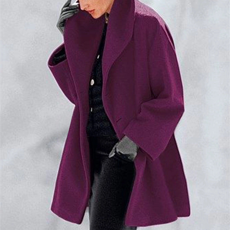 Manteau en laine, style décontracté et uni, idéal pour l'automne et l'hiver
