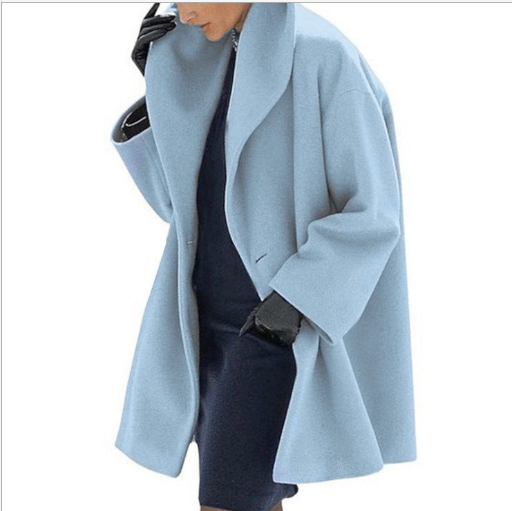 Manteau en laine, style décontracté et uni, idéal pour l'automne et l'hiver
