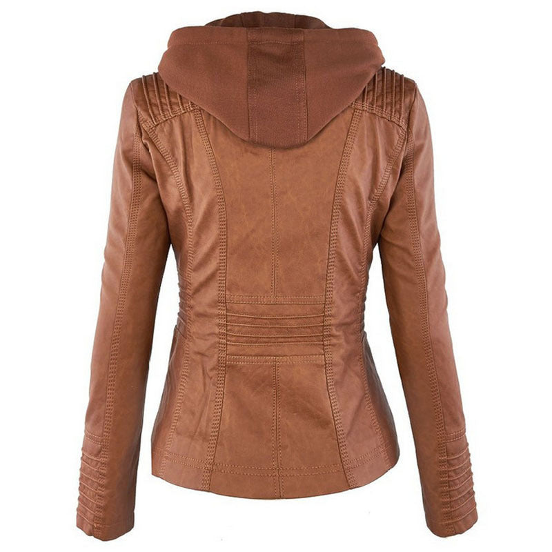 Veste Similicuir – Capuche Amovible, Zippée & Élégance Urbaine