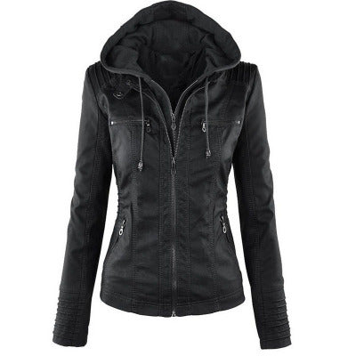 Veste Similicuir – Capuche Amovible, Zippée & Élégance Urbaine