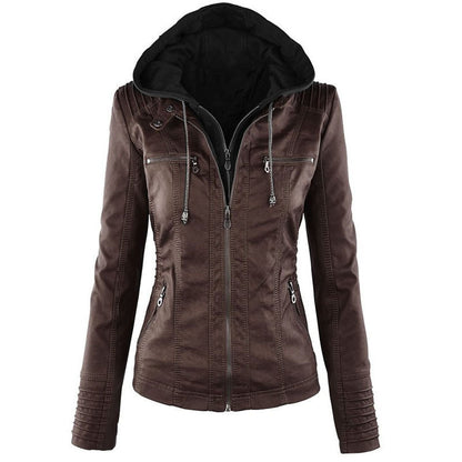 Veste Similicuir – Capuche Amovible, Zippée & Élégance Urbaine